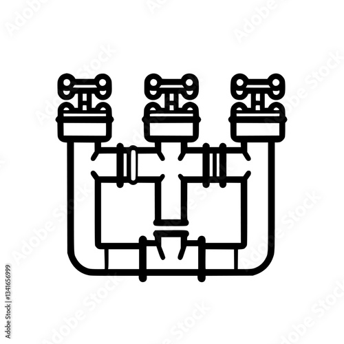 Detailed schematic of a mechanical valve system for fluid control in industrial applications