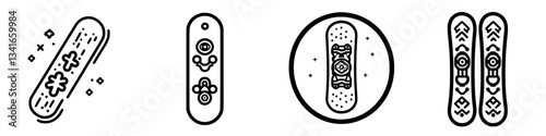 Unique designs of snowboards showcasing creativity and style in winter sports