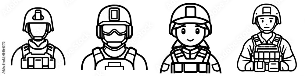 Illustration of diverse military personnel in various uniforms demonstrating teamwork and readiness Illustration of diverse military personnel in various uniforms demonstrating teamwork and readiness