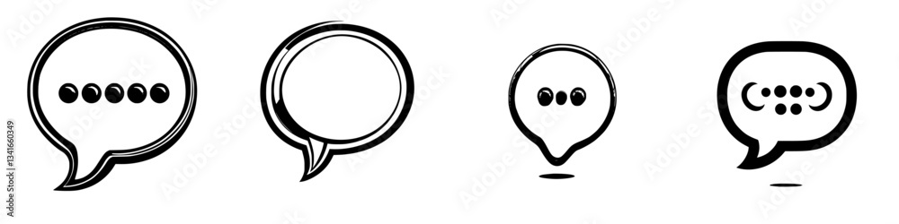 Communication symbols representing dialogue and conversation in a minimalist style Communication symbols representing dialogue and conversation in a minimalist style