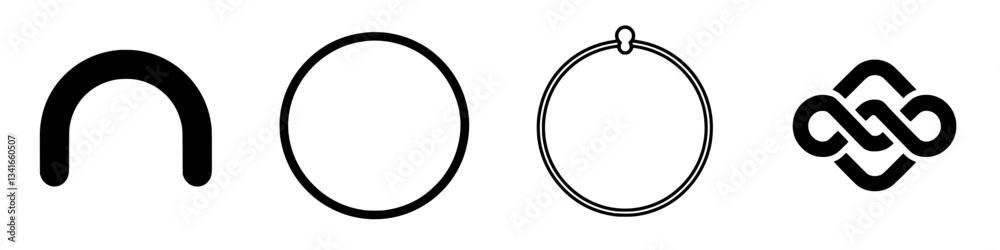 Symbols representing various shapes and concepts with a minimalist design on a white background Symbols representing various shapes and concepts with a minimalist design on a white background
