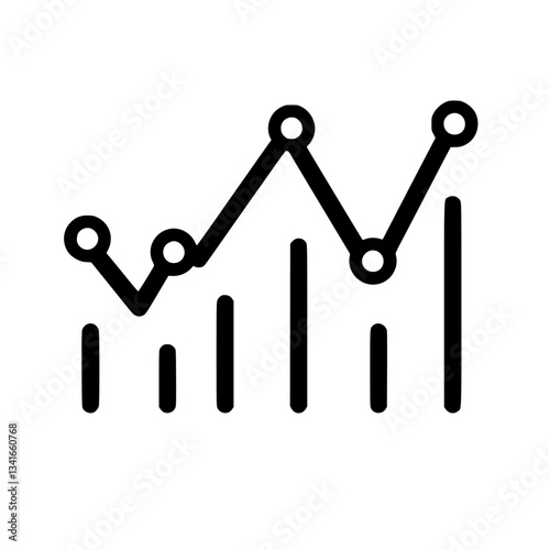 Trending data visualization with fluctuating lines and bars depicting analytical insights