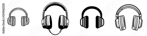 Different styles of headphones arranged in a row showcasing various designs and features for audio enthusiasts