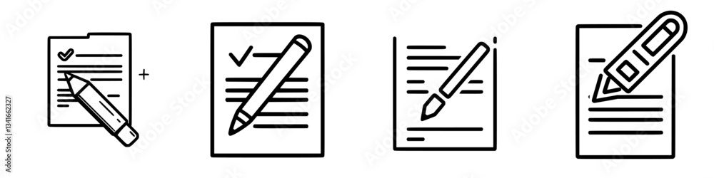 Creative process of writing and editing documents displayed through various stages of paperwork and writing tools Creative process of writing and editing documents displayed through various stages of paperwork and writing tools