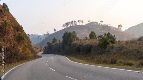 Schilderij op canvas Nongstoin to Shillong highway in the state of Meghalaya Northeast India 1