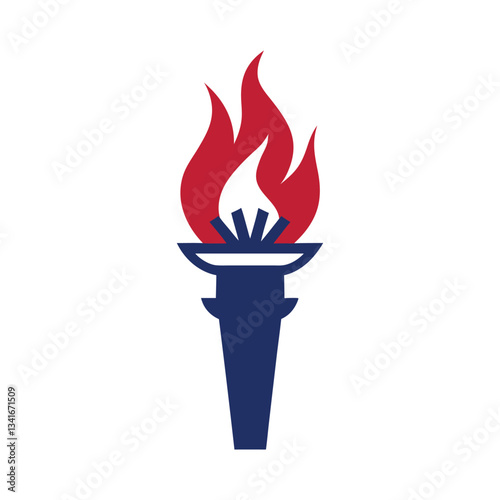 old fashioned torch symbolizing liberty vector illustration