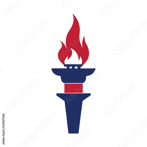 old fashioned torch symbolizing liberty vector illustration