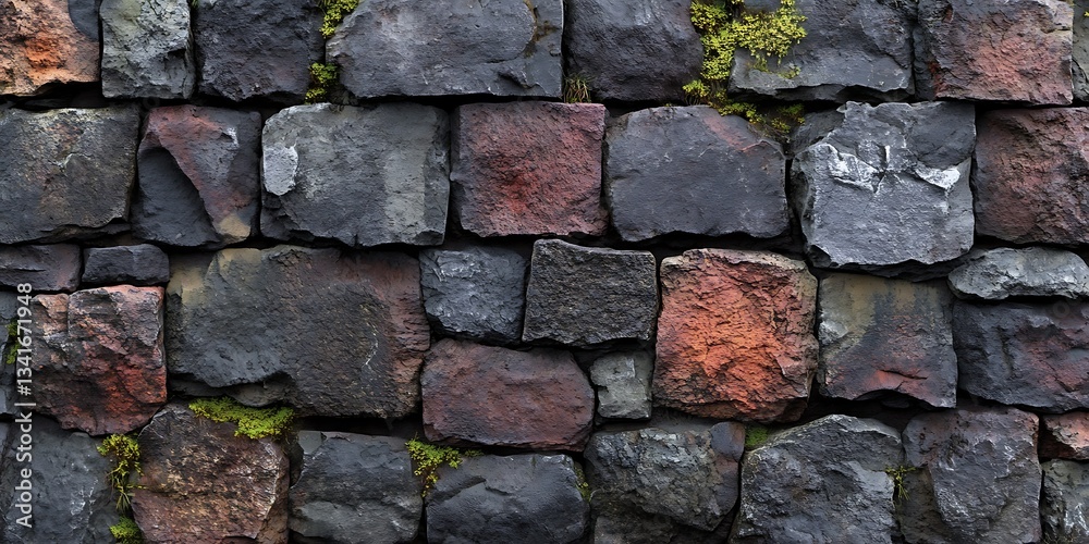 Obraz premium Rough stone wall, outdoor texture