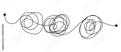 set of messy clew symbols connected icon on white background.