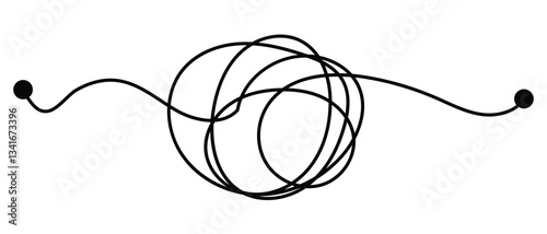 set of messy clew symbols connected icon on white background.