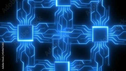 Computer Processors CPU Technology. Circuit Board. 