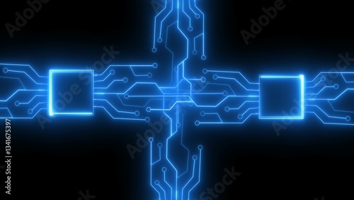 Computer Processors CPU Technology. Circuit Board. 