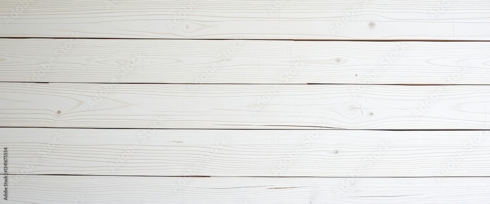 Naklejka premium Clean whitewashed pine wood plank texture background, horizontal, weathered