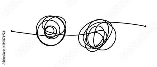 set of messy clew symbols connected icon on white background.