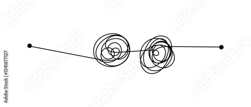 set of messy clew symbols connected icon on white background.