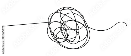 set of messy clew symbols connected icon on white background.