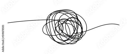 set of messy clew symbols connected icon on white background.