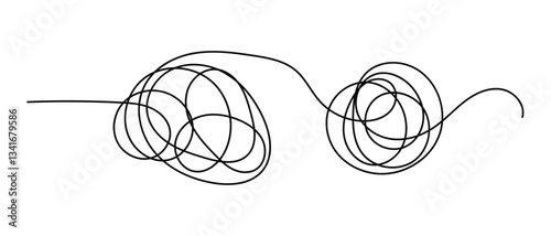 set of messy clew symbols connected icon on white background.