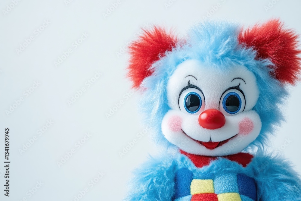 Soft toy, cheerful face, light blue Soft toy, cheerful face, light blue