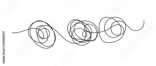 set of messy clew symbols connected icon on white background.