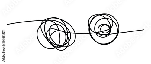 set of messy clew symbols connected icon on white background.