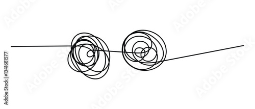 set of messy clew symbols connected icon on white background.