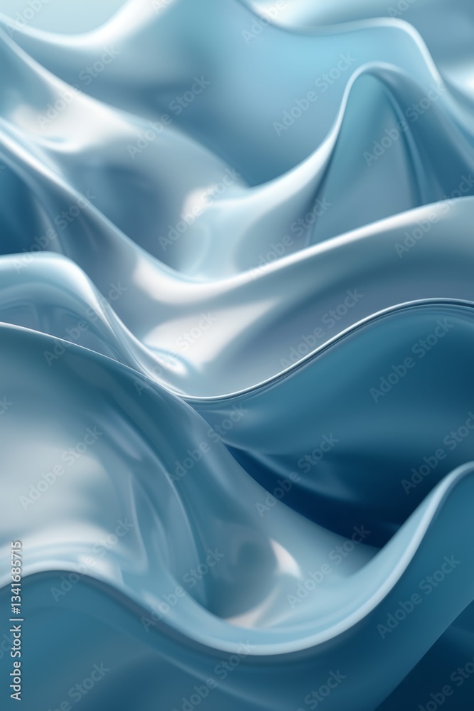 Obraz premium Curvaceous waves animation in soft gradient tones for modern displays, looping design creating a visual rhythm