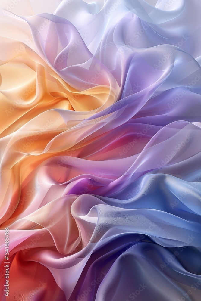 Fototapeta premium Curvaceous abstract waves flowing seamlessly in a vibrant color gradient creating a modern looping animation