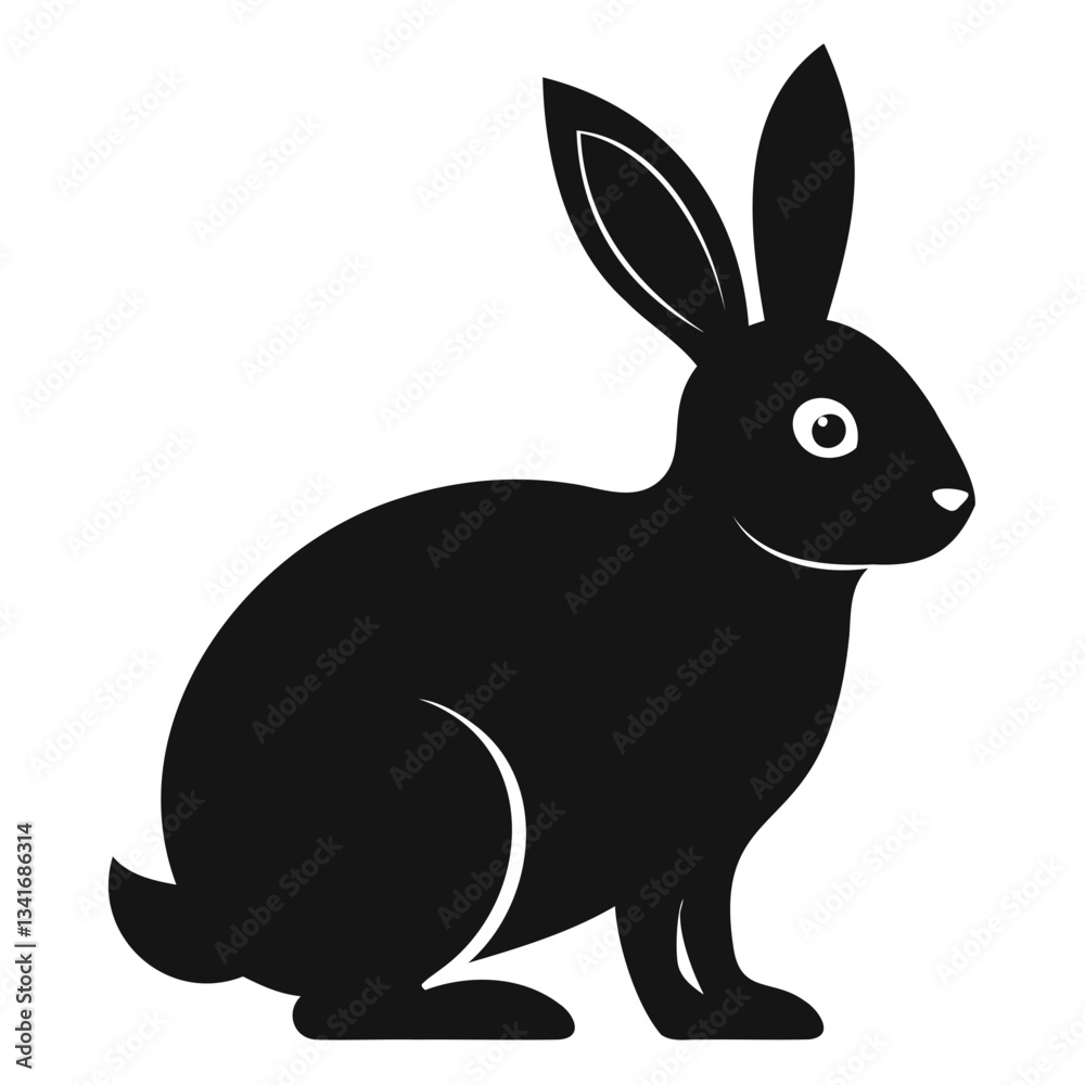 High-Quality Rabbit Silhouette Vector Perfect for Graphic design on a Transparent Background High-Quality Rabbit Silhouette Vector Perfect for Graphic design on a Transparent Background