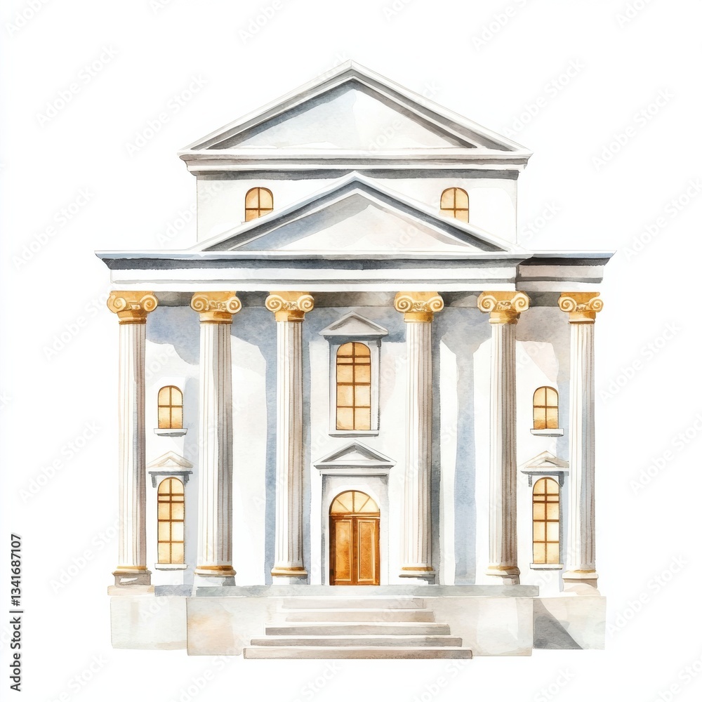 Obraz premium Elegant Classical Architecture with Columns and Decorative Details