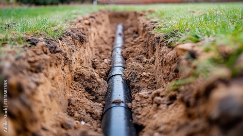 Garden buried water pipe installation