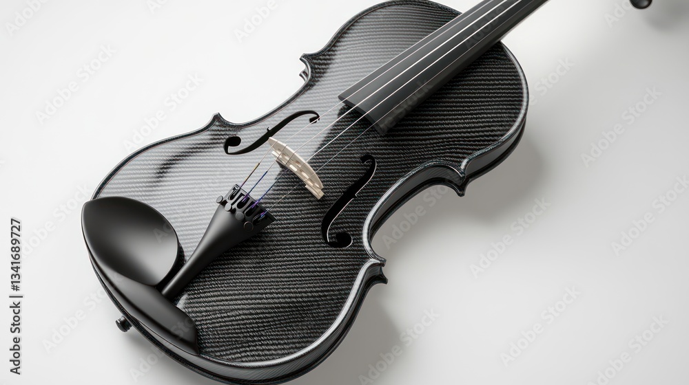 Obraz premium A minimalist carbon fiber violin with a lightweight, durable frame and a modern aesthetic