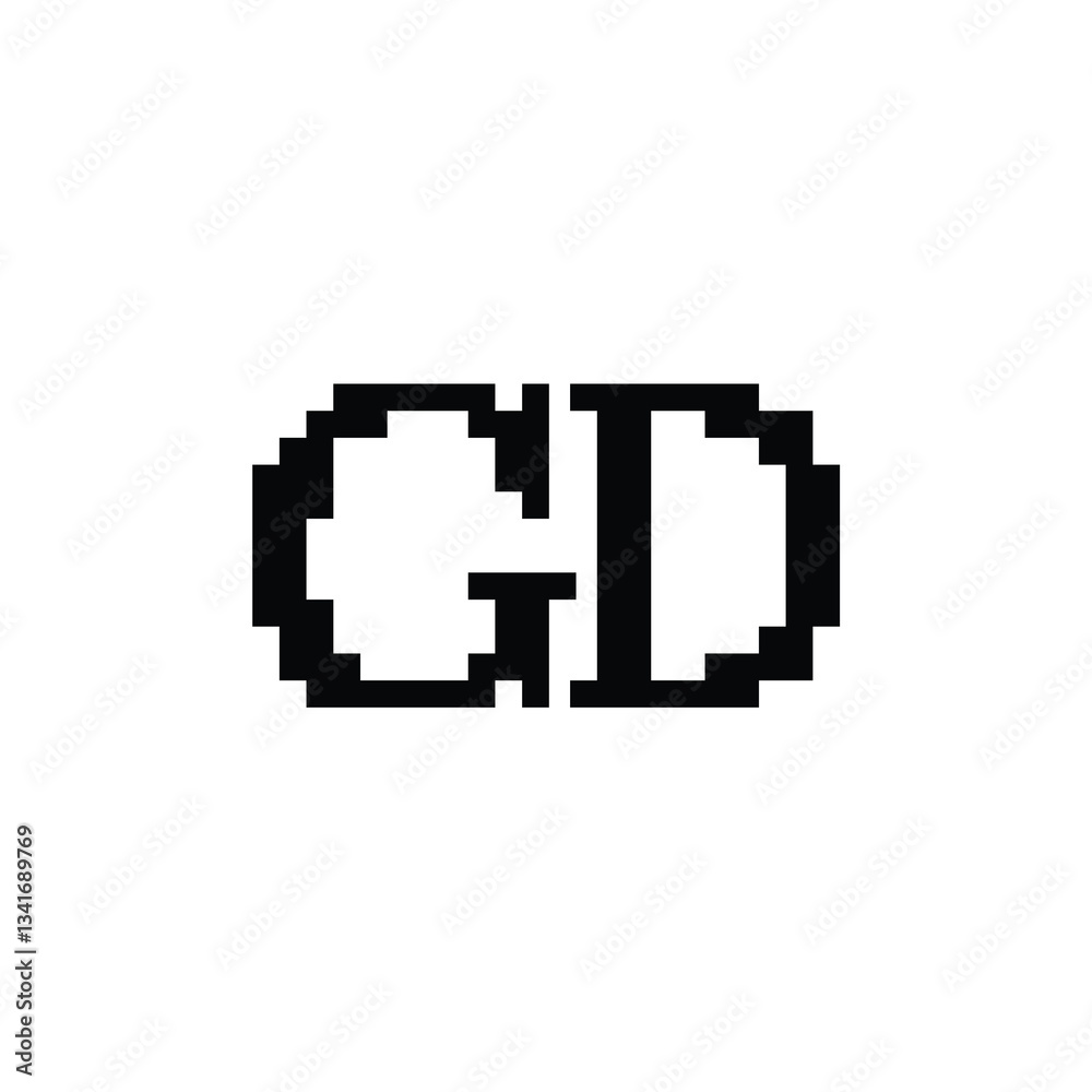 Obraz premium GD monogram logo design letter text name symbol monochrome logotype alphabet character simple logo