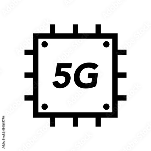 5g chipset vector icon on transparent background