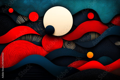 Abstract Japanese tribal waves