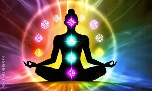 Serene Silhouette: A Chakra Meditation
