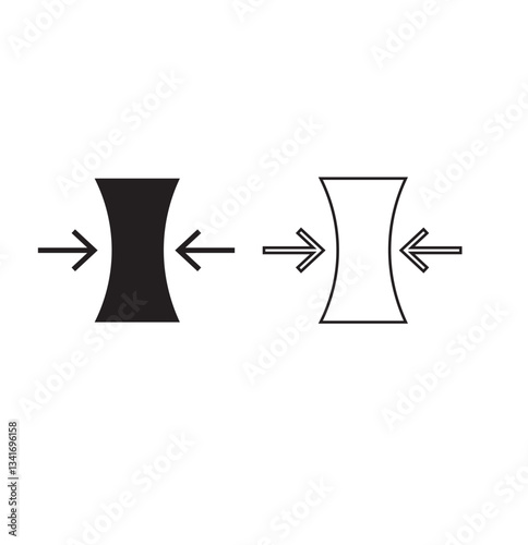 Elasticity, compress and pressure, stretching and expansion, resilience material icon  . 