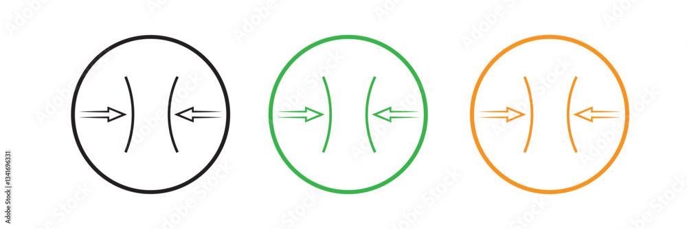Resilience icon set. Containing flexible, elastic, bounce and compressed symbol isolated on white background. 