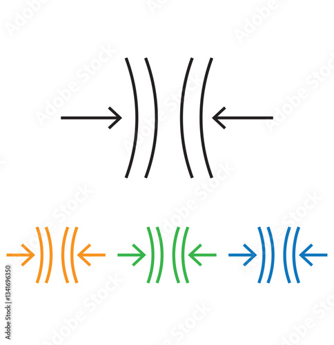 Resilience icon set. Containing flexible, elastic, bounce and compressed symbol isolated on white background. 