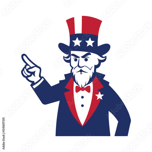vintage style uncle sam pointing vector illustration