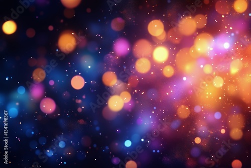 Colorful Bokeh Lights Create a Dreamy Atmosphere in a Night Setting With Vibr...
