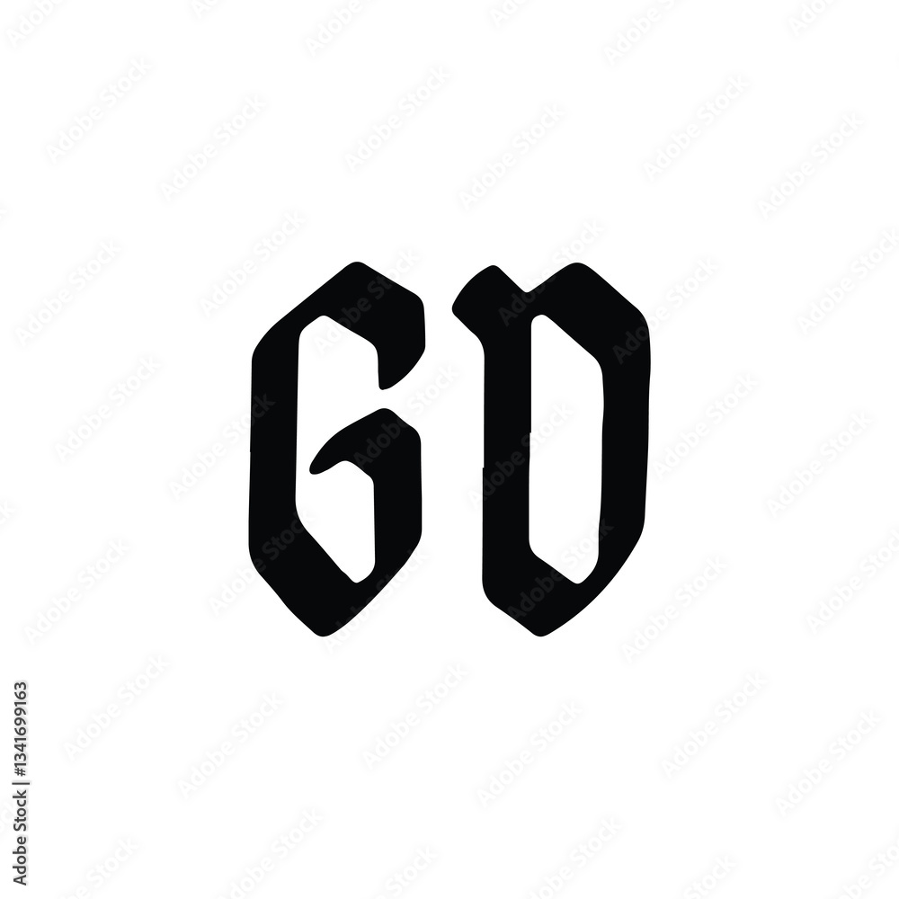 Fototapeta premium GD monogram logo design letter text name symbol monochrome logotype alphabet character simple logo