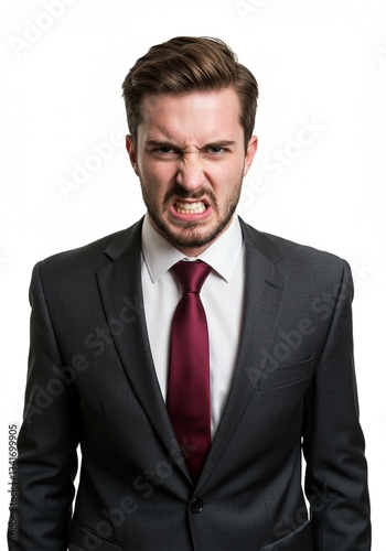 handsome man businessman office worker is showing angry or annoyed expression