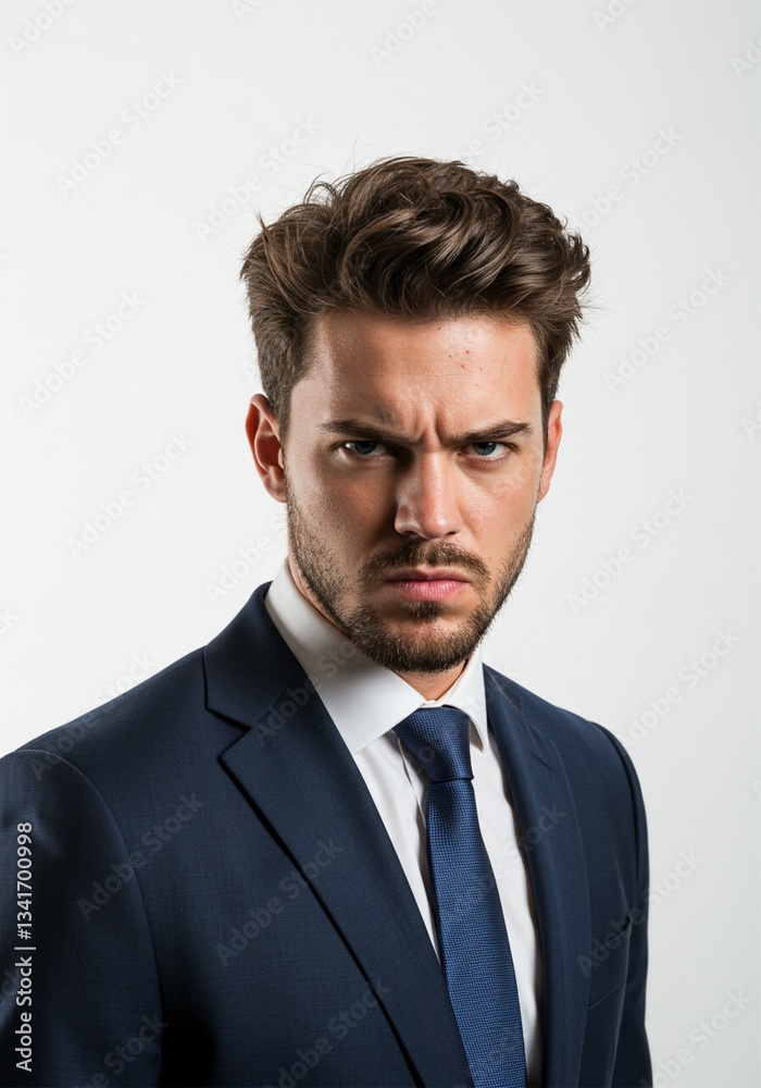 handsome man businessman office worker is showing angry or annoyed expression handsome man businessman office worker is showing angry or annoyed expression