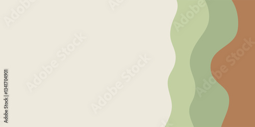 A white background with a green and brown line. The line is wavy and it gives a sense of movement and depth to the image
