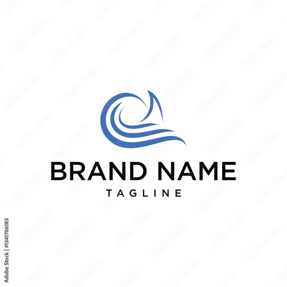 shark fin wave logo vector shark fin wave logo vector