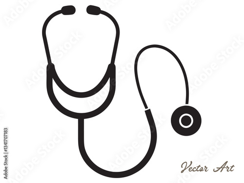 stethoscope silhouette , vector illustration , Medical stethoscope icon design, stethoscope line art vector outline drawing