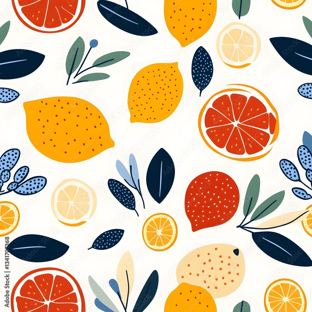 A seamless pattern of bright, juicy citrus fruits like lemons, oranges, and grapefruits. A seamless pattern of bright, juicy citrus fruits like lemons, oranges, and grapefruits.