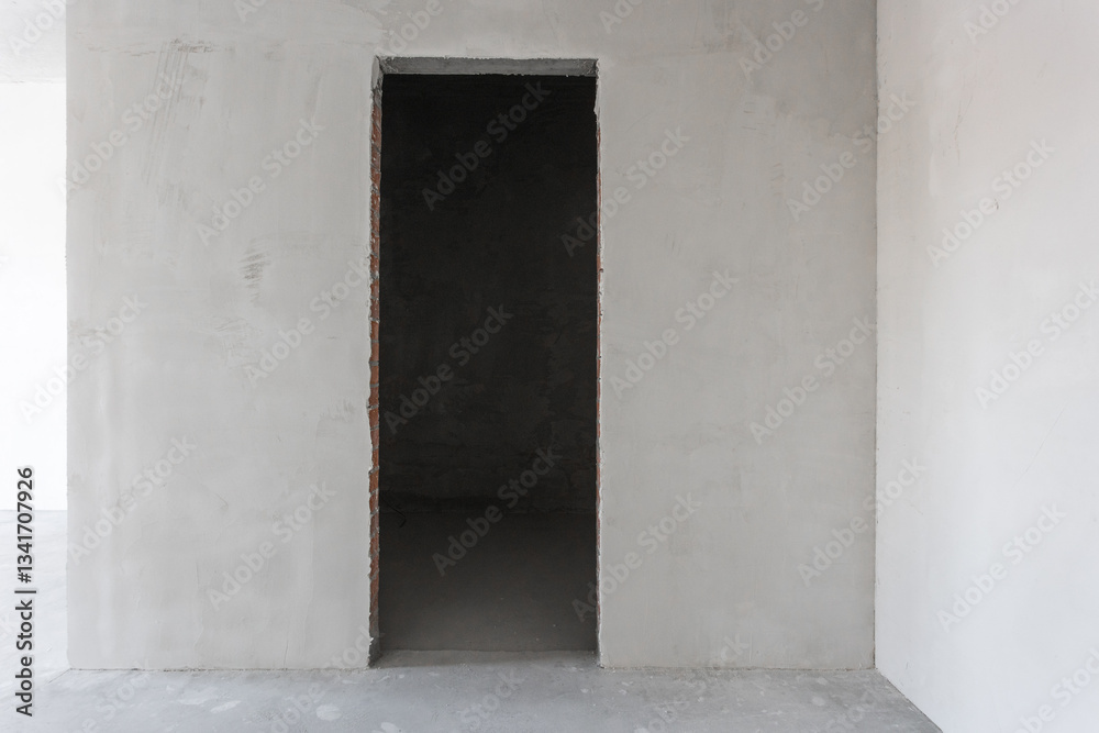 Fototapeta premium interior of the apartment without decoration in gray colors. rough finish