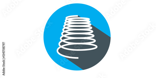 Spring, coil and absorber icon in thin line style Vector illustration graphic design . 